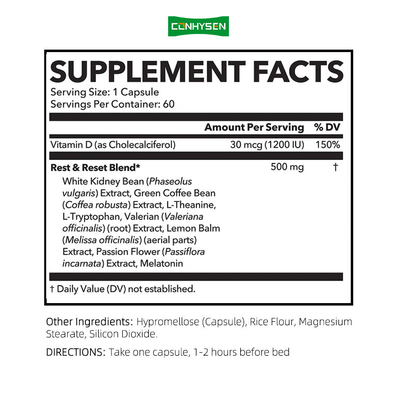 Étiquette privée brûleur de graisse de nuit pour perdre la graisse du ventre pendant le sommeil avec extrait de haricots blancs femmes de soutien capsules