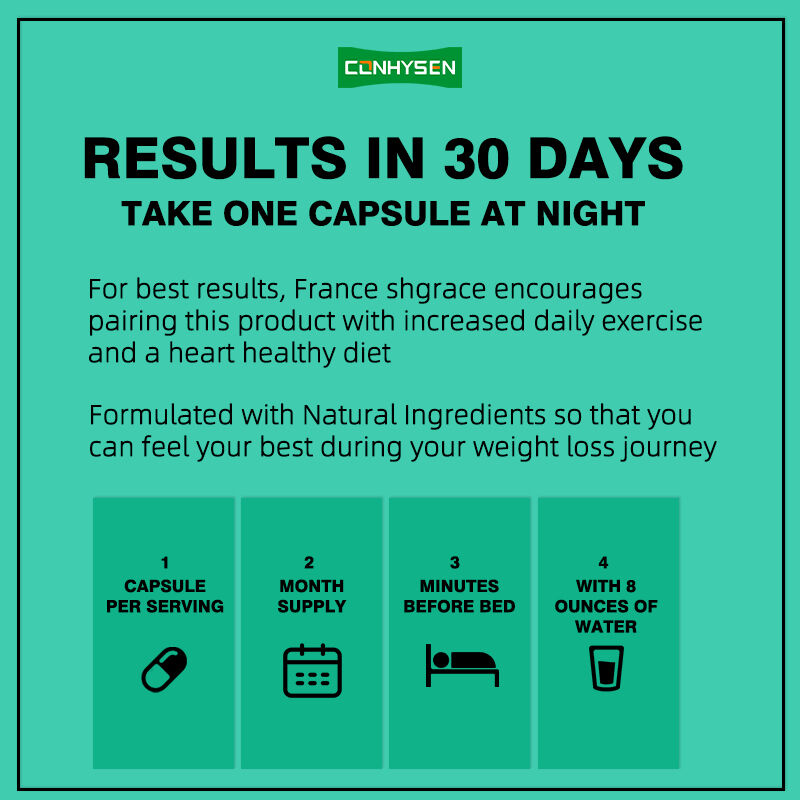 Étiquette privée brûleur de graisse de nuit pour perdre la graisse du ventre pendant le sommeil avec extrait de haricots blancs femmes de soutien capsules