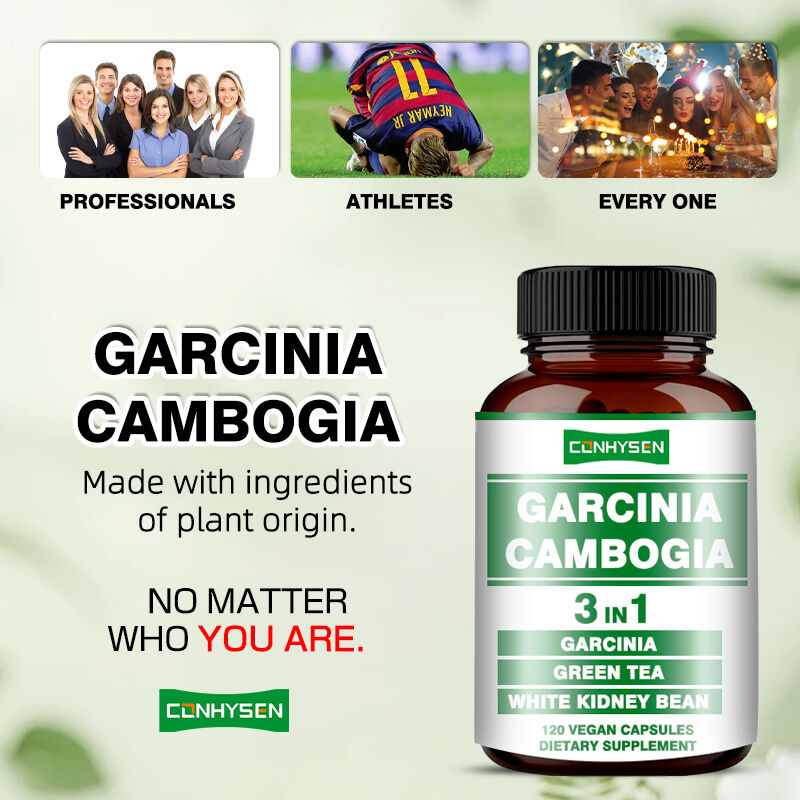 OEM Garcinia Cambogia Capsules pour la production d'énergie soutient l'équilibre du corps Capsules de fibres alimentaires Perte de poids