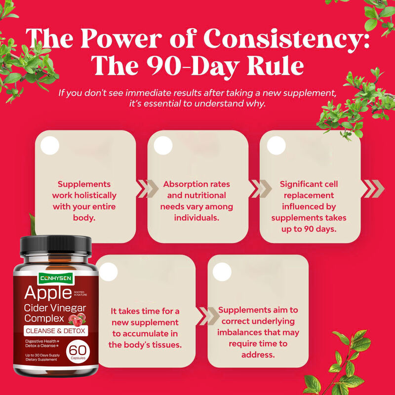 Produit de haute qualité pour la gestion du poids végétalien Le vinaigre de cidre de pomme Complexe de capsules Brûleur de graisse