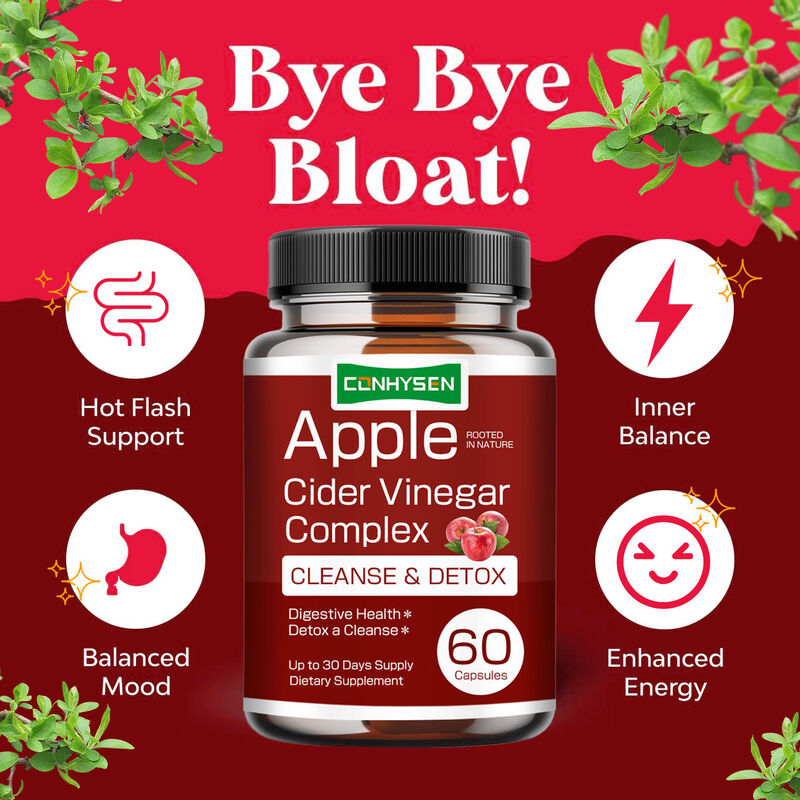 Produit de haute qualité pour la gestion du poids végétalien Le vinaigre de cidre de pomme Complexe de capsules Brûleur de graisse