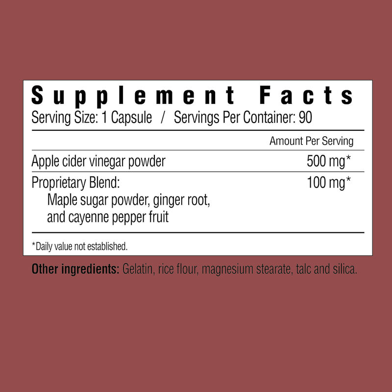 Vente directe d'usine Gestion du corps OEM favorise la digestion et la gestion du poids Capsules de vinaigre de cidre de pomme