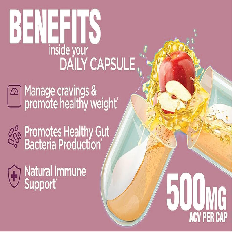 Vente directe d'usine Gestion du corps OEM favorise la digestion et la gestion du poids Capsules de vinaigre de cidre de pomme