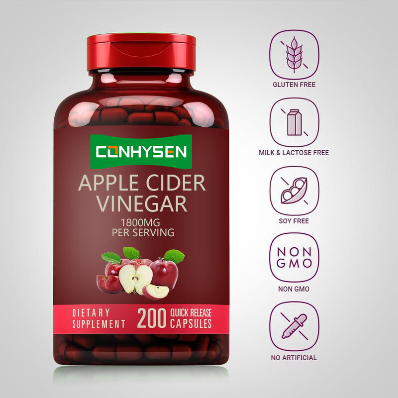 OEM/ODM Supplément ACV de soutien à la digestion et à la désintoxication Gestion du poids Capsules de vinaigre de cidre de pomme pour hommes Femmes