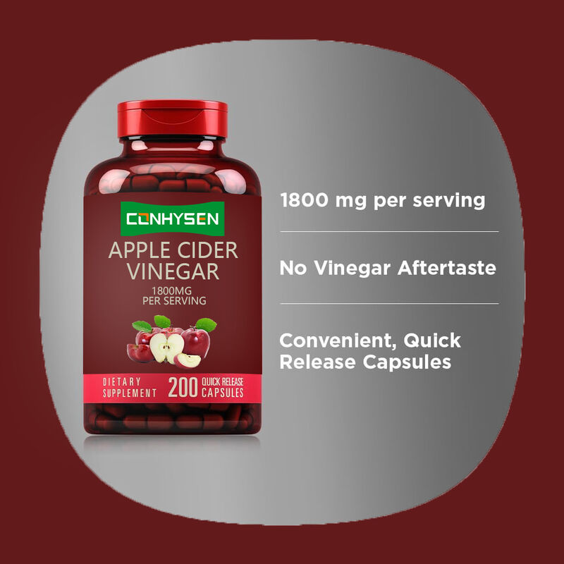 OEM/ODM Supplément ACV de soutien à la digestion et à la désintoxication Gestion du poids Capsules de vinaigre de cidre de pomme pour hommes Femmes