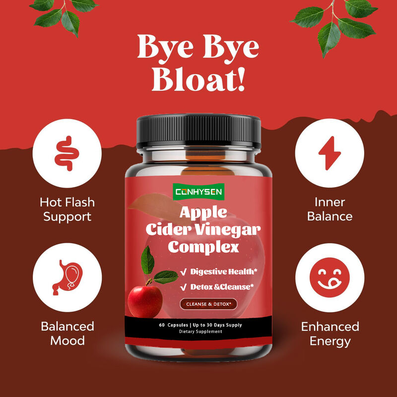 Complément alimentaire vinaigre de cidre de pomme pour le contrôle du poids, marque privée OEM, pour femmes et hommes