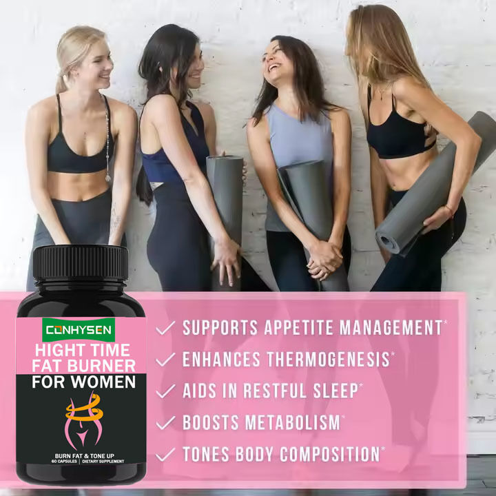 Brûleur de graisse nocturne OEM/ODM étiquette privée extrait de haricot blanc stimule le métabolisme soutien musculaire récupération capsules pour femmes