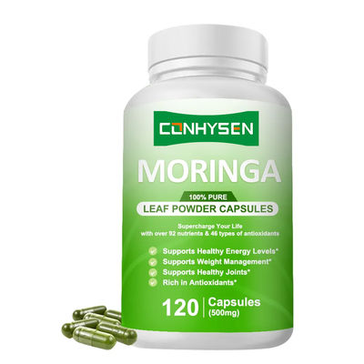 Poudre de feuilles de moringa 100% pure Capsules Supplément à base de plantes soutient la santé de la prostate