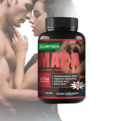 Suppléments énergétiques Capsules d'amélioration masculine Bouteille de poudre de maca Capsules OEM ODM