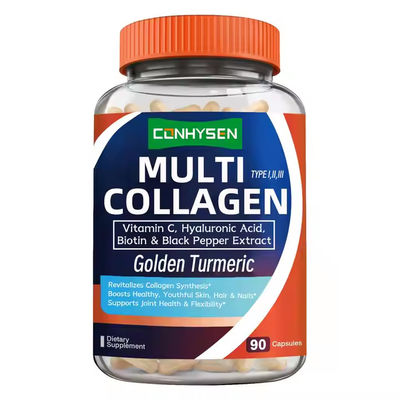 Les capsules de supplément de collagène multi-OEM contenant des vitamines de biotine favorisent l'élasticité de la peau