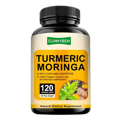 Le supplément d'extrait de racine de curcuma en capsules de curcuma et de moringa renforce l'immunité