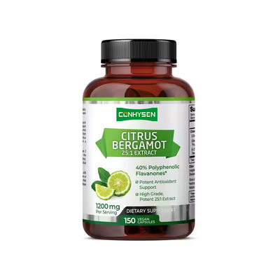 Citrus Bergamot Capsules 1200 mg par portion Supplément de soutien à la santé cardiaque globale