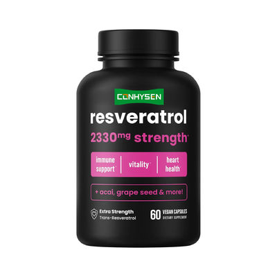 Supplément de thé vert Capsules Resvératrol organique Capsules soutient la santé du cœur OEM
