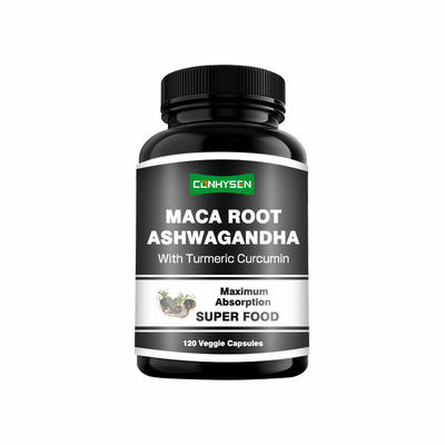 Capsules de Maca, Ashwagandha et Personnalisation d'Usine pour Équilibrer les Hormones avec Curcuma et Curcumine