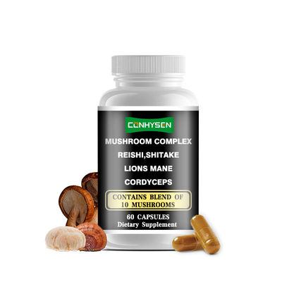 Étiquette privée Champignon complexe Capsules Renforce l' Immunité Santé intestinale Énergie 10 Champignons
