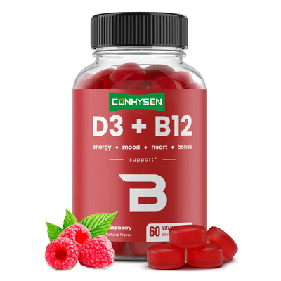 Complément en vrac de gommes à la vitamine B12 pour la santé, bonbons, soutien cardiaque, gommes à la vitamine D3