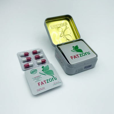 Capsules minceur boîte de fer Fatzorb Capsule suppresseur d' appétit Vente directe d' usine