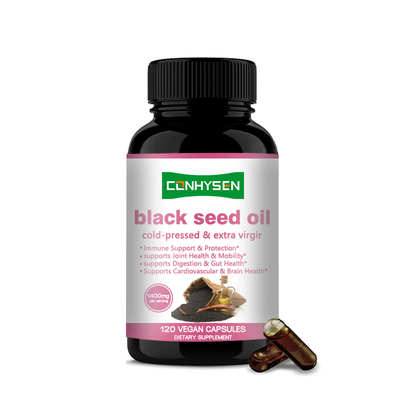 Capsules d'huile de nigelle biologique, 60 unités, pour la digestion et la santé du cerveau