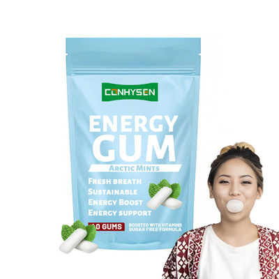 Aide énergétique en usine pour prévenir les caries - Étiquette personnalisée de chewing-gum énergétique
