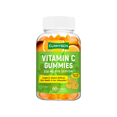 Gummies à la vitamine C, saveur naturelle d'orange, vente en gros d'usine, soutien cardiaque et énergétique